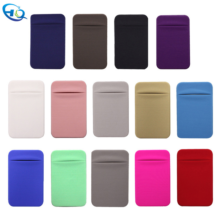 RFID anti Elastic fabric adhesive wallet card holder 