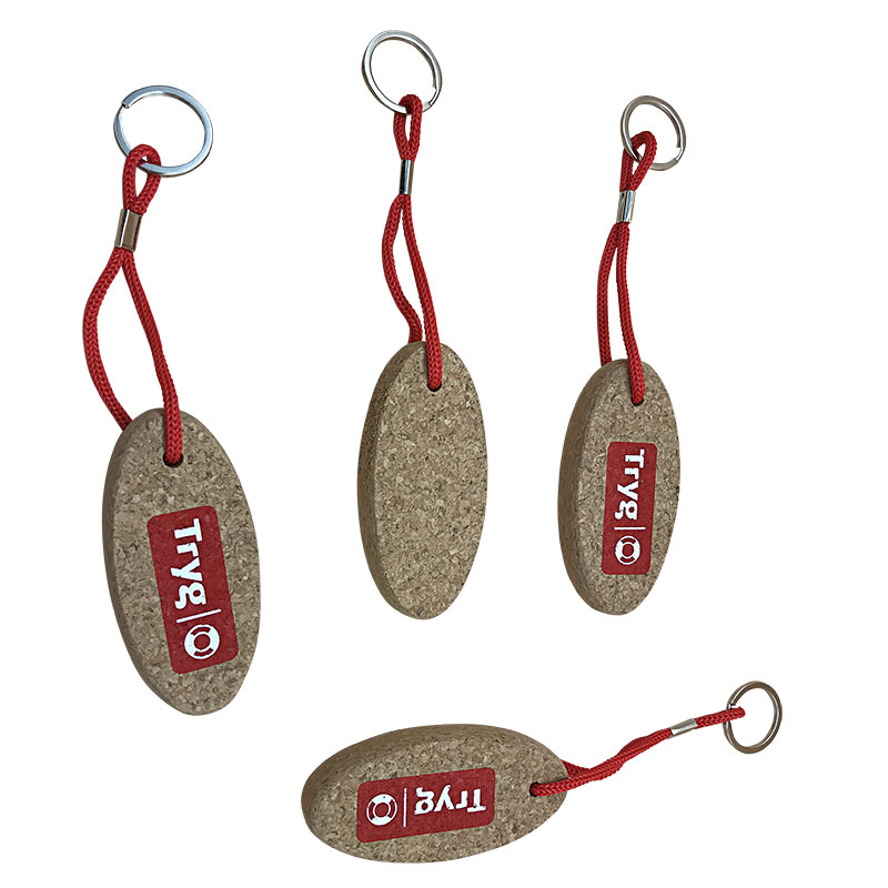 Creative environmental protection cork keychain