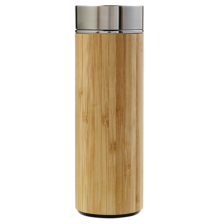 Bamboo and stainless steel double walled bottle 