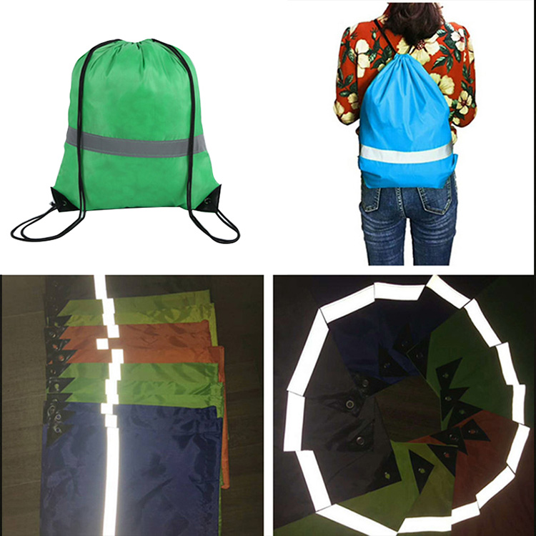 Reflective drawstring bag